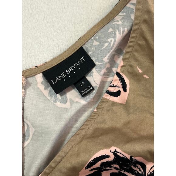 Lane Bryant Plus Size Sleeveless Tan pink black dress 20 - Picture 6 of 9